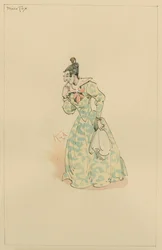 Miss Lucretia Tox, ca. 1920er (Feder und Tinte mit Aquarell auf Papier)